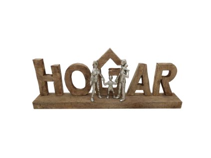 Dekoratívne postava DKD Home Decor Gaštanová Aluminium Mangové drevo (55 x 7,5 x 21 cm)