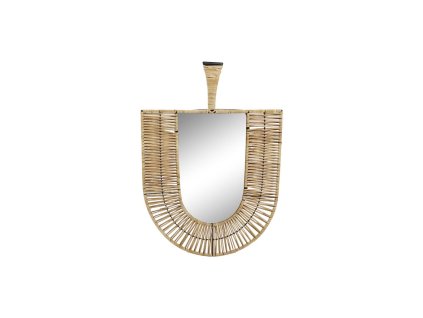 Nástenné zrkadlo DKD Home Decor Gaštanová Ratan Vejár Tropické (50 x 2,5 x 72 cm)