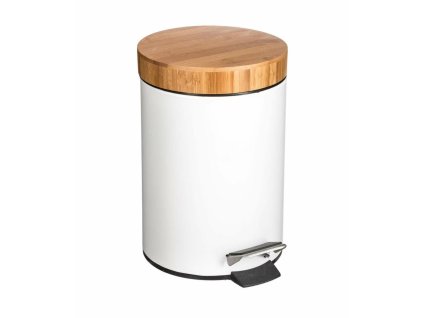 Kôš s pedálom 5five Simply Smart Natureo Biela Prírodná 3 L