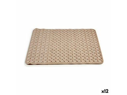 Koberec ku vani Pletené Béžová PVC (0,03 x 50 x 50 cm) (12 kusov)