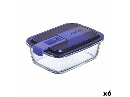 Tepelný obedár Luminarc Easy Box Modrá Sklo (6 kusov) (820 ml)