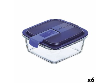 Tepelný obedár Luminarc Easy Box Modrá Sklo (760 ml) (6 kusov)