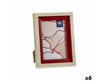 Rám na fotografie Sklo Červená Drevo Gaštanová Plastické (13,5 x 18,8 x 2 cm) (6 kusov)