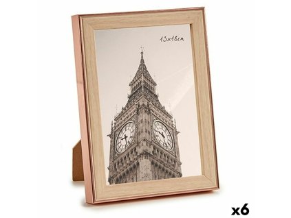 Rám na fotografie Gaštanová Medený Plastické Sklo (15,6 x 2 x 20,7 cm) (6 kusov)
