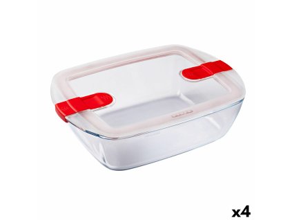 Tepelný obedár Pyrex Cook & Heat 2,5 L Transparentná Sklo (4 kusov)