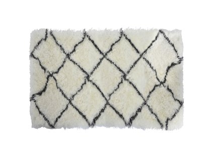 Koberec DKD Home Decor 160 x 230 x 5 cm Polyester Biela Kosoštvorce