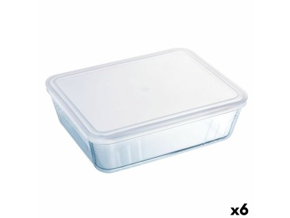Obdĺžniková nádoba s vrchnákom Pyrex Cook & Freeze 19 x 14 x 5 cm 800 ml Transparentná Silikónové Sklo (6 kusov)