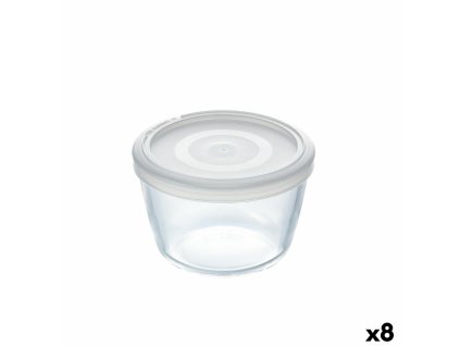 Okrúhla nádoba s vrchnákom Pyrex Cook&freeze 600 ml 12 x 12 x 9 cm Transparentná Sklo Silikónové (8 kusov)