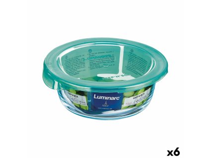Okrúhla nádoba s vrchnákom Luminarc Keep'n Lagon Tyrkysový 420 ml 11,5 x 5,4 cm Sklo (6 kusov)