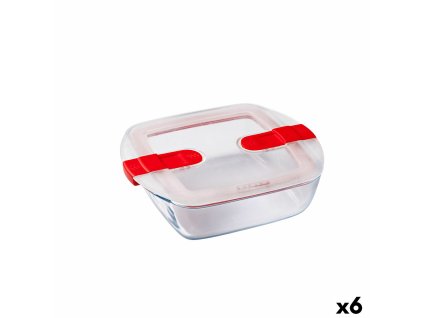 Tepelný obedár Pyrex Cook&heat 1 L 20 x 17 x 6 cm Červená Sklo (6 kusov)