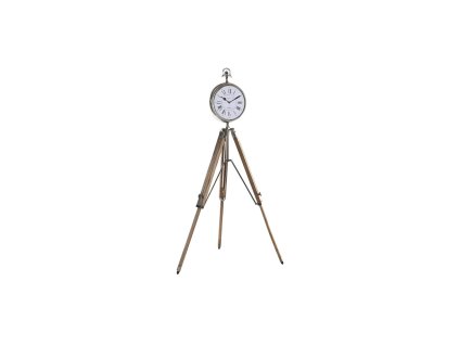 Stolné hodiny DKD Home Decor 22 x 40 x 80 cm Prírodná Striebristý Aluminium Statív Mangové drevo Tradičný