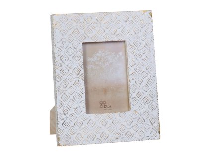 Fotorámik 2 Kusy 20,5 x 1,5 x 25 cm Biela Mangové drevo