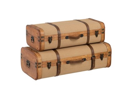 Sada košíkov 80 x 41,5 x 25 cm Syntetické Tkaniny Drevo (2 Kusy)