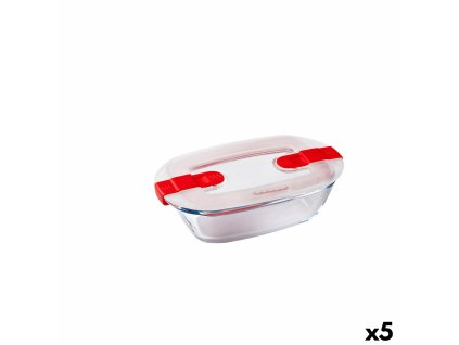 Tepelný obedár Pyrex Cook & Heat Obdĺžnikový 400 ml 17 x 10 x 5 cm Transparentná Sklo (5 kusov)