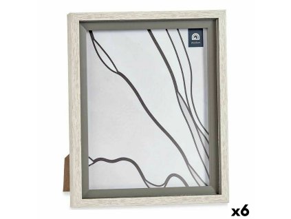 Rám na fotografie 24 x 2 x 29 cm Sklo Sivá Drevo Gaštanová Plastické (6 kusov)