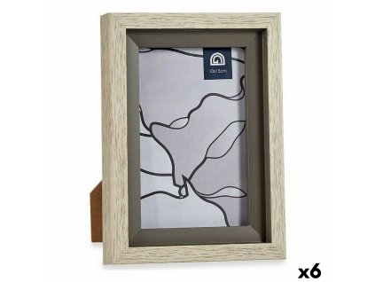 Rám na fotografie 13,5 x 18,8 x 2 cm Sklo Sivá Béžová Plastické (6 kusov)