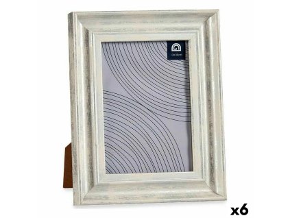 Rám na fotografie 19 x 2 x 24 cm Sklo Striebristý Drevo Gaštanová Plastické (6 kusov)