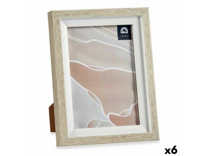 Rám na fotografie 16,5 x 21,5 x 2 cm Sklo Béžová Biela Plastické (6 kusov)