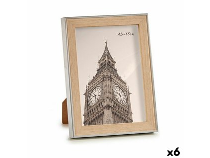 Rám na fotografie 15,6 x 2 x 20,7 cm Striebristý Gaštanová Plastické Sklo (6 kusov)