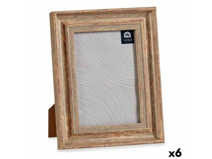 Rám na fotografie 19 x 2 x 24 cm Sklo Drevo Gaštanová Medený Plastické (6 kusov)
