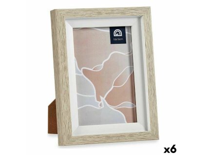 Rám na fotografie 13,5 x 18,8 x 2 cm Sklo Béžová Biela Plastické (6 kusov)