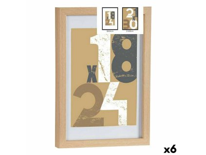 Rám na fotografie 24 x 2,5 x 32,5 cm Prírodná Sklo Drevo MDF (6 kusov)