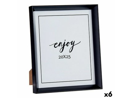 Rám na fotografie 22,2 x 3,5 x 27,3 cm Čierna Plastické Sklo (6 kusov)