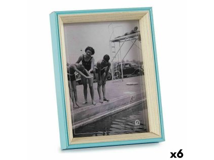 Rám na fotografie Sklo Modrá Biela 3 x 20 x 15 cm Drevo MDF (6 kusov)
