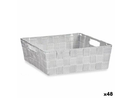 Multifunkčný košík Biela Látka 3 L 23 x 8 x 27 cm (48 kusov)