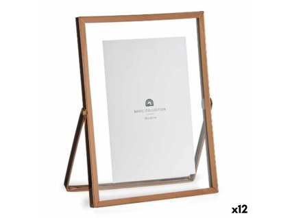 Rám na fotografie Medený Kov Sklo Plastické 15,5 x 1 x 20,7 cm (12 kusov)