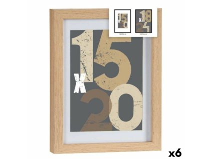 Nástenný rámik na fotky Prírodná Sklo Drevo MDF 20,5 x 2,5 x 26,5 cm (6 kusov)