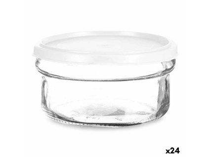 Okrúhla nádoba s vrchnákom Biela Plastické 415 ml 12 x 6 x 12 cm (24 kusov)