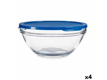 Okrúhla nádoba s vrchnákom Chefs Modrá 2,5 L 23,7 x 10,1 x 23,7 cm (4 kusov)
