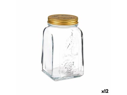 Pohár Homemade Transparentná Zlatá Kov Sklo 1 L 9,8 x 17 x 9,8 cm (12 kusov)