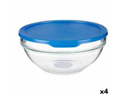 Okrúhla nádoba s vrchnákom Chefs Modrá 1,135 L 17,2 x 7,6 x 17,2 cm (4 kusov)