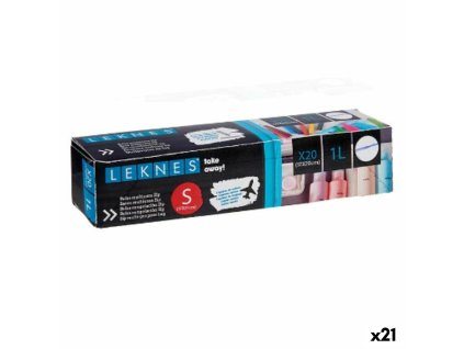 Sada 10 znovu použiteľných vreciek na potraviny. ziplock 20 x 17 cm Transparentná Polyetylén 1 L (21 kusov)