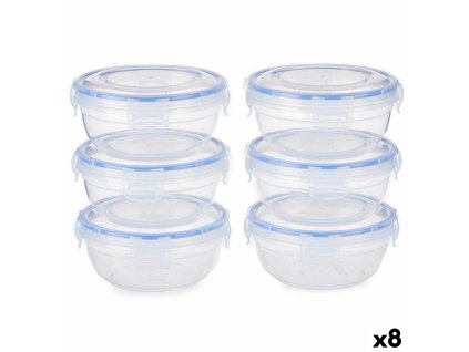 Súprava boxov Hermetický Modrá Transparentná Plastické 800 ml 15,5 x 7,5 x 15,5 cm (8 kusov)