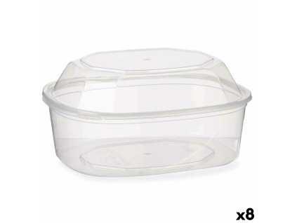 Obdĺžniková nádoba s vrchnákom Transparentná Polypropylén 1,5 L 18 x 10,5 x 21,5 cm (8 kusov)
