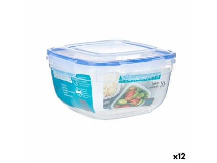 Tepelný obedár Hranatý Transparentná Plastické 2,4 L 20 x 11 x 20 cm (12 kusov)