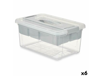 Multifunkčná nádoba Sivá Transparentná Plastické 9 L 35,5 x 17 x 23,5 cm (6 kusov)