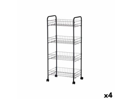 Servírovací vozík Čierna Kov Plastické 40,5 x 27 x 82,5 cm (4 kusov)