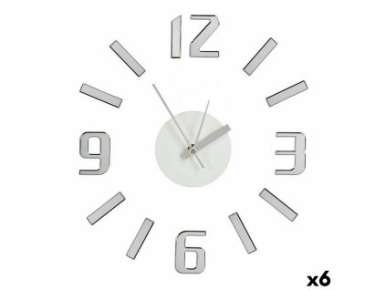 Nástenné hodiny Lepidlá Striebristý ABS EVA Ø 35 cm (6 kusov)