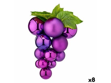 Vianočná guľa Hrozno Veľký Purpurová Plastické 22 x 33 x 22 cm (8 kusov)