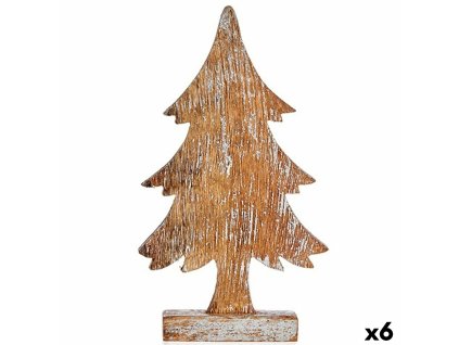 Dekoratívne postava Vianočný stromček Striebristý Drevo 5 x 31 x 15 cm (6 kusov)