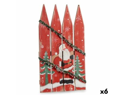 Závesná ozdoba Etiketa Dedo mráz LED Svetlý Červená Plastické Drevo MDF 34,7 x 4 x 60 cm (6 kusov)