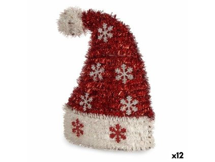 Dekoratívne postava Čiapka Deda mráza Pozlátko Biela Červená Polypropylén PET 17 x 23 x 9,5 cm (12 kusov)