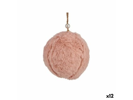 Vianočná guľa Plyšák Tmavoružová 8 x 8 x 8 cm (12 kusov)