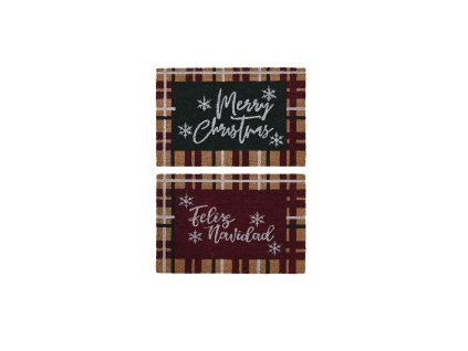 Rohožka DKD Home Decor Biela Gaštanová Červená zelená PVC Kokosová vláknina 60 x 40 x 1,5 cm (2 kusov)