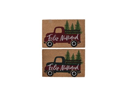 Rohožka DKD Home Decor Biela Gaštanová Červená zelená PVC Kokosová vláknina 60 x 40 x 1,5 cm (2 kusov)