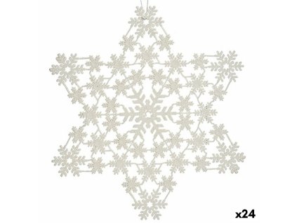 Vianočná ozdoba Hviezda Biela 31,5 x 32 x 0,1 cm (24 kusov)